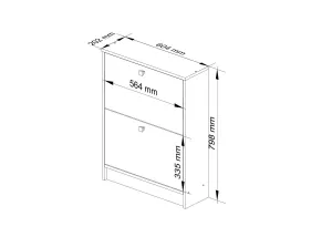 Ak furniture Skriňa na topánky Marienne 60 cm jelša