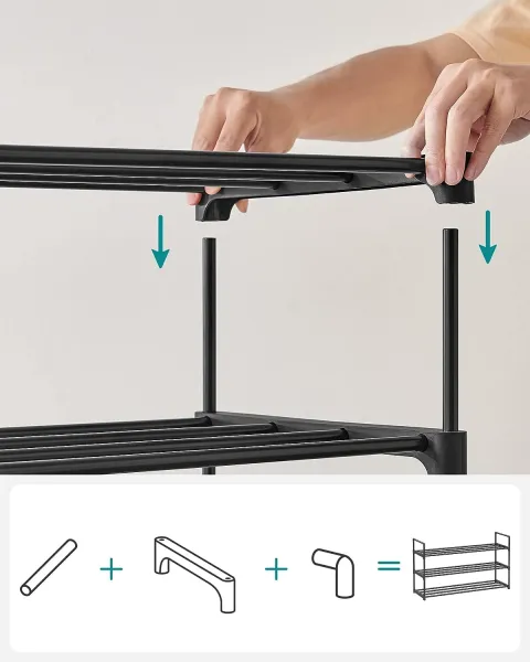 SONGMICS Botník Rezula 55 cm čierny