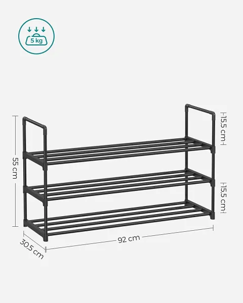 SONGMICS Botník Rezula 55 cm čierny