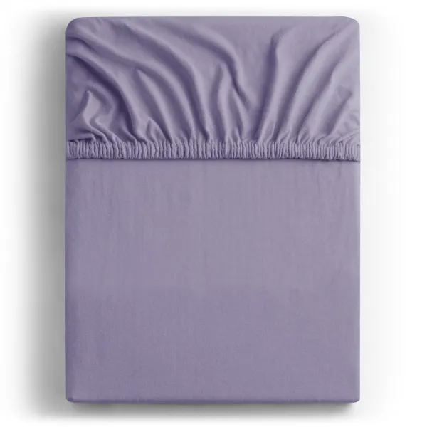 DecoKing Bavlnené prestieradlo AmeliaHome AMBER levanduľové, veľkosť 100-120x200+30
