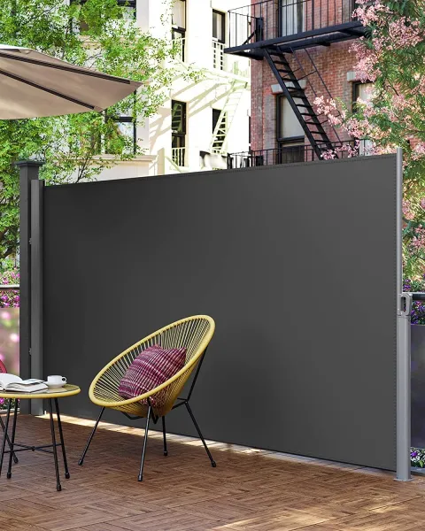 SONGMICS Bočná markíza Orrine 200x400 cm tmavo šedá
