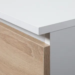 Ak furniture Komoda Kuba 60 cm - 3 zásuvky biela/sonoma