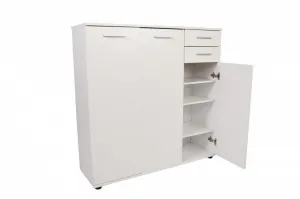 ASIR Skriňa na topánky DOORS 3+2, biela