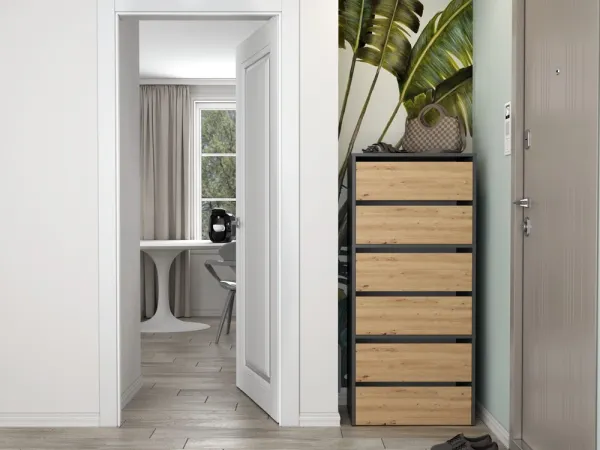 TP Living Botník MODO 60 cm antracit/dub artisan