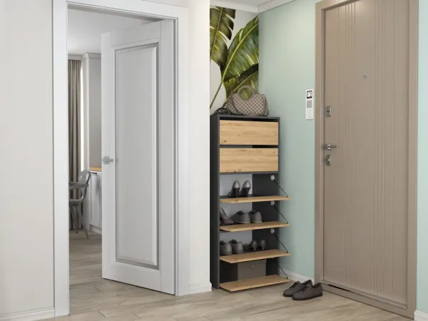 TP Living Botník MODO 60 cm antracit/dub artisan