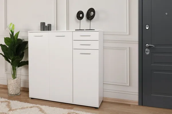 ASIR Skriňa na topánky DOORS 3+2, biela