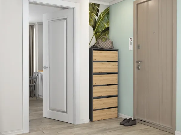 TP Living Botník MODO 60 cm antracit/dub artisan