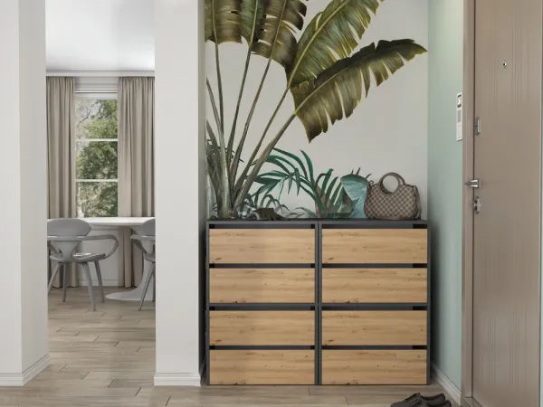 TP Living Botník MODO 60 cm antracit/dub artisan