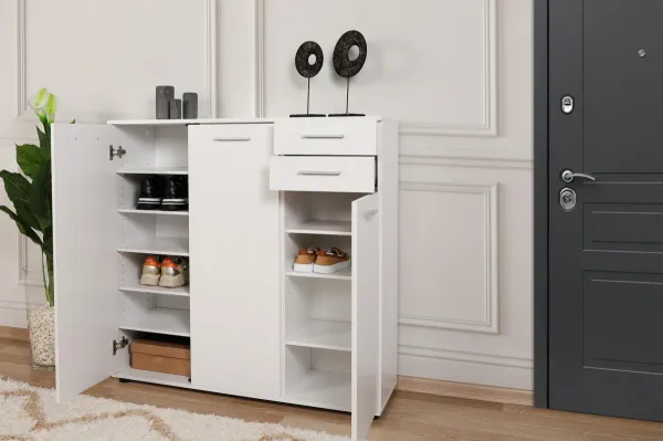 ASIR Skriňa na topánky DOORS 3+2, biela