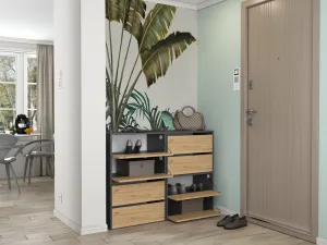TP Living Botník MODO 60 cm antracit/dub artisan