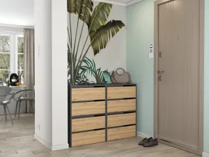 TP Living Botník MODO 60 cm antracit/dub artisan