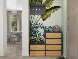 TP Living Botník MODO 60 cm antracit/dub artisan