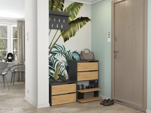 TP Living Botník MODO 60 cm antracit/dub artisan