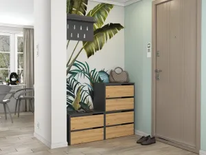 TP Living Botník MODO 60 cm antracit/dub artisan