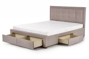 HALMAR Čalúnená posteľ Evora 160x200 dvojlôžko - béžové