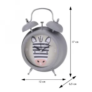 H&S Decoration Budík pre deti Zebra šedá