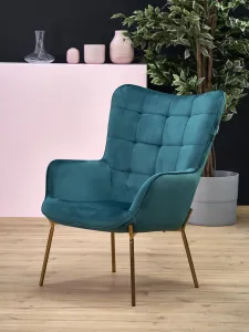 HALMAR Čalúnené kreslo Costel2 tmavozelené / čierne