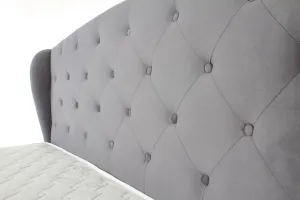 HALMAR Čalúnená posteľ Sabrina 160x200 dvojposteľ šedá