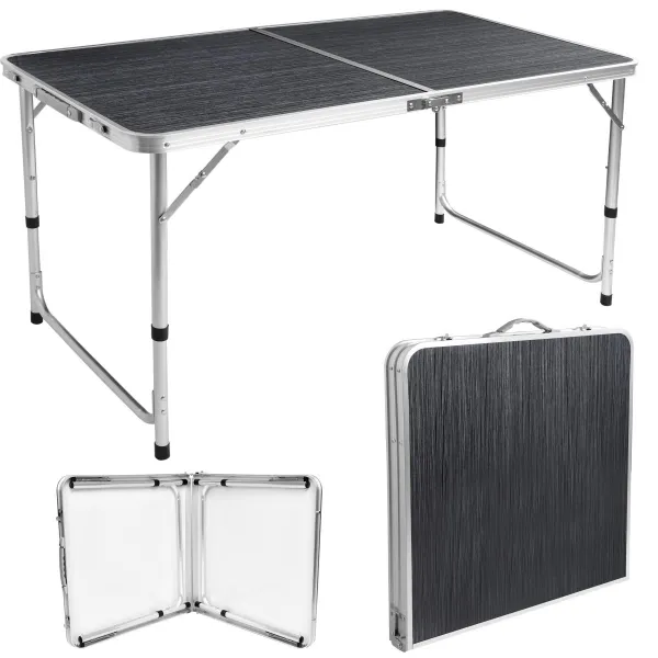 TRAMP kempingový skladací turistický set 120x60 cm čierne drevo