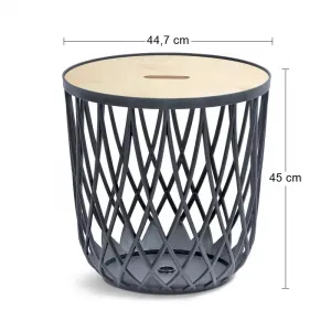 Prosperplast Univerzálny kôš QUBO s dreveným vekom antracitový, varianta 55 l