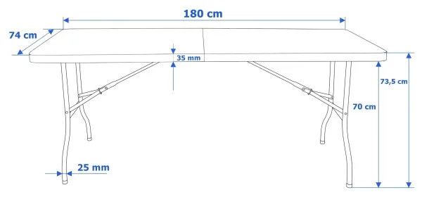 TZB Cateringový stôl FETA 180 cm čierny