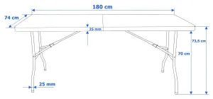 TZB Cateringový stôl FETA 180 cm čierny