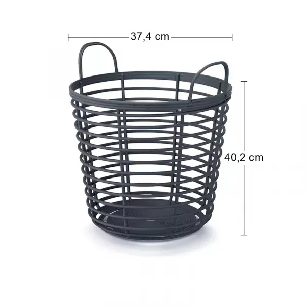 Prosperplast Kôš s rúčkami Zania antracit, varianta 27,4 cm