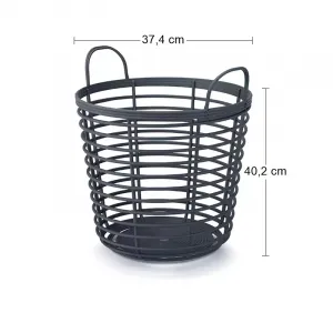 Prosperplast Kôš s rúčkami Zania antracit, varianta 27,4 cm