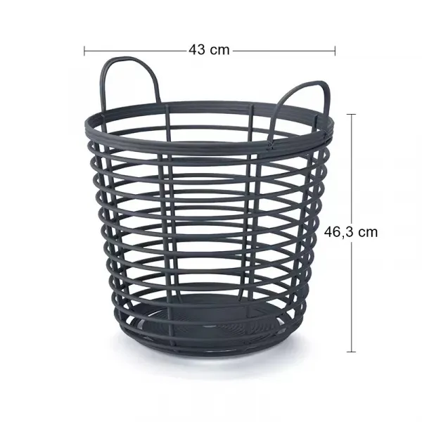Prosperplast Kôš s rúčkami Zania antracit, varianta 43 cm