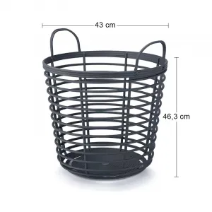 Prosperplast Kôš s rúčkami Zania antracit, varianta 43 cm