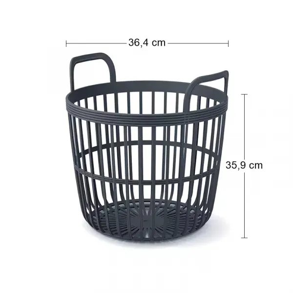 Prosperplast Kôš s rúčkami Sue antracit, varianta 36,4 cm