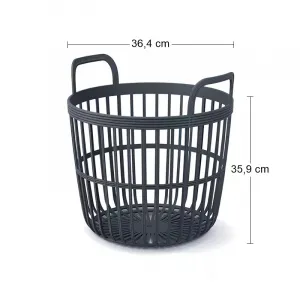 Prosperplast Kôš s rúčkami Sue antracit, varianta 36,4 cm