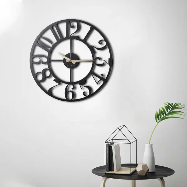 Wallity Dekoratívne nástenné hodiny Murko 50 cm čierne