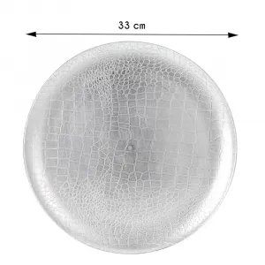 Excellent Houseware Dekoračný tanier strieborný 33 cm