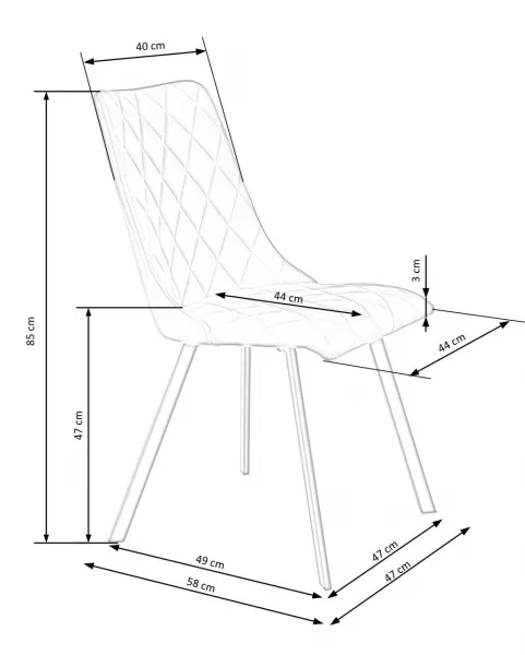 HALMAR Designová židle K450 šedá
