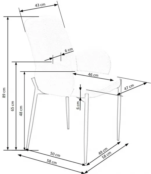 HALMAR Designová židle K477 krémová