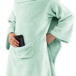 Detská deka s rukávmi DecoKing Lazy mätová, velikost 90x105