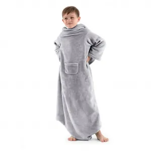 Detská deka s rukávmi DecoKing Lazy sivá, velikost 90x105