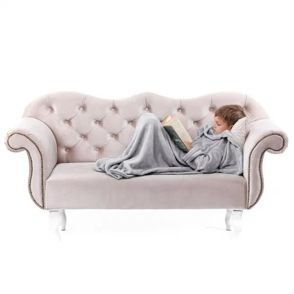 Detská deka s rukávmi DecoKing Lazy sivá, velikost 90x105