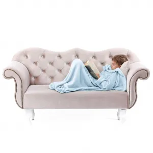 Detská deka s rukávmi DecoKing Lazy svetlomodrá, velikost 90x105