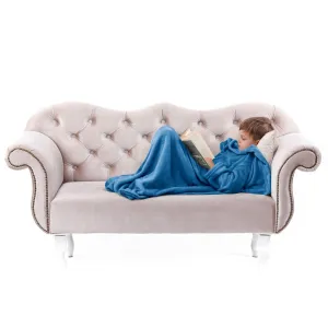 Detská deka s rukávmi DecoKing Lazy tmavomodrá, velikost 90x105
