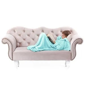 Detská deka s rukávmi DecoKing Lazy tyrkysová, velikost 90x105