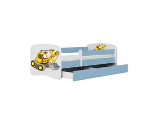 Kocot kids Detská posteľ Babydreams bager modrá, varianta 70x140, se šuplíky, s matrací
