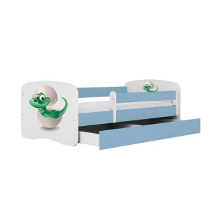 Kocot kids Detská posteľ Babydreams dinosaurus modrá, varianta 70x140, se šuplíky, s matrací