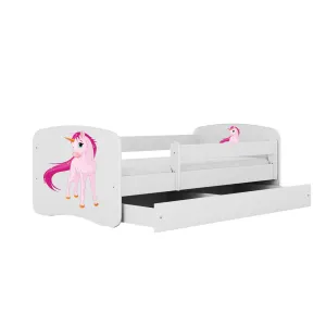 Kocot kids Detská posteľ Babydreams jednorožec biela, varianta 80x180, se šuplíky, s matrací