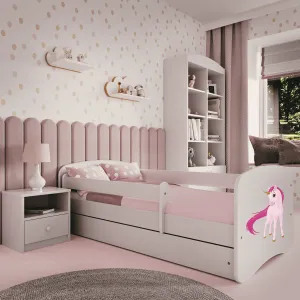 Kocot kids Detská posteľ Babydreams jednorožec biela, varianta 80x180, se šuplíky, s matrací