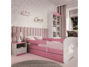 Kocot kids Detská posteľ Babydreams kôň ružová, varianta 70x140, se šuplíky, s matrací