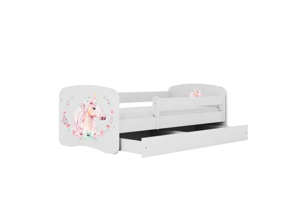 Kocot kids Detská posteľ Babydreams kôň biela, varianta 80x180, se šuplíky, s matrací