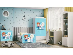 Kocot kids Detská posteľ Babydreams Snehové princezné biela, variant 80x180, se šuplíky, s matrací