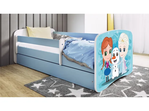 Kocot kids Detská posteľ Babydreams Ľadové kráľovstvo modrá, varianta 80x160, se šuplíky, s matrací
